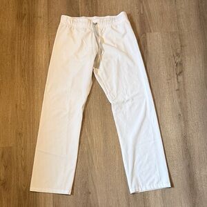 Figs Women's White Boot Cut Drawstring Pants